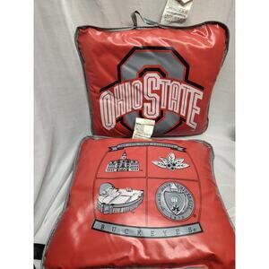 Vtg 1980's Ohio State Buckeyes Red Stadium Seat Cushion w Carmen Ohio Lyrics